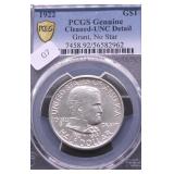 1922 PCGS UNC DETAILS GRANT HALF DOLLAR