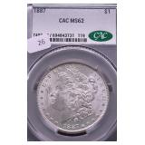 1887 CAC MS62 MORGAN DOLLAR