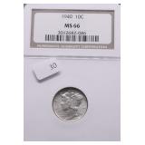 1940 NGC MS66 MERCURY DIME