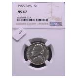 1965 NGC MS67 SMS JEFFERSON NICKLE