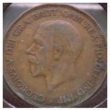 1928 G BRIT LARGE CENT XF