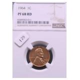 1964 NGC PF68RED LINCOLN CENT