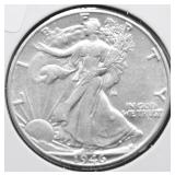 1946 D WALKING HALF DOLLAR AU
