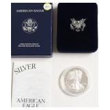 2002 PROOF SILVER EAGLE W BOX PAPERS
