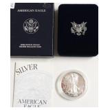 2000 PROOF SILVER EAGLE W BOX PAPERS