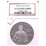 2004 P NGC PF69UC EDISON SILVER DOLLAR