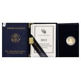 2012 PROOF 5 $ GOLD EAGLE W BOX PAPERS