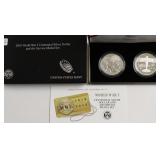 2018 WW1 SILVER DOLLAR & AIR FORCE MEDAL W BOX PAP