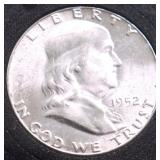 1952 GEM BHU FBL FRANKLIN HALF DOLLAR