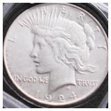 1924 PEACE DOLLAR AU