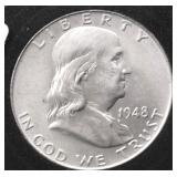 1948 CHOICE BU FRANKLIN  HALF DOLLAR
