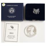 2011 PROOF SILVER EAGLE W BOX PAPERS