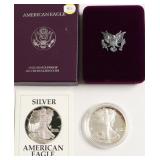 1991 PROOF SILVER EAGLE W BOX PAPERS