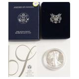 2005 PROOF SILVER EAGLE W BOX PAPERS