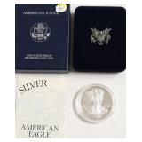 2001 PROOF SILVER EAGLE W BOX PAPERS