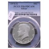 1976 S PCGS PF69DC SILVER BICENTENNIAL HALF DOLLAR