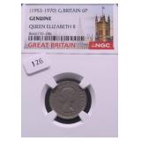 G BRIT NGC GEMUINE 6 PENCE