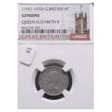 G BRIT NGC GENUINE 6 PENCE