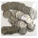 40 SILVER WAR TIME NICKELS
