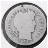 1905 O BARBER DIME AG