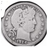 1914 BARBER QUARTER VG