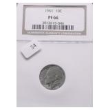 1961 NGC PF66 ROOSEVELT FDIME