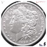 1890 S MORGAN DOLLAR AU DETAILS