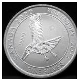 1/2  OZ .9999 CANADA SILVER FALCON