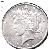 1923 PEACE DOLLAR AU