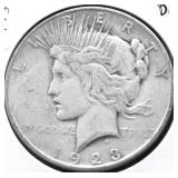 1923 D PEACE DOLLAR VF