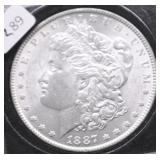 1887 MORGAN DOLLAR AU