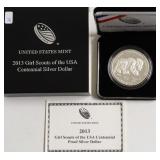 PROOF GIRL SCOUTS SILVER DOLLAR W BOX PAPERS