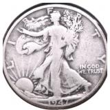 1947 D WALKING HALF DOLLAR F