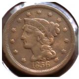 1856 LARGE CENT VF