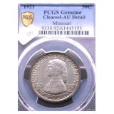 1921 PCGS AU DETAILS MISSOURI HALF DOLLAR