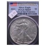 2011 PCGS MS69 SILVER EAGLE