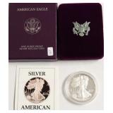 1988 PROOF SILVER EAGLE W BOX PAPERS
