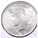1922 CHOICE BU PEACE DOLLAR