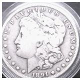 1891 O MORGAN DOLLAR VG
