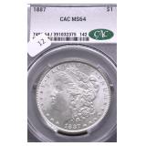 1887 CAC MS64 MORGAN DOLLAR
