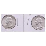 TWO SILVER WASHINGGTON QUARTERS