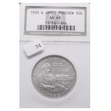1993 W NGC MS69 JAMES MADISON SILVER HALF DOLLAR