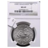 2008 S NGC MS69 BALD EAGLE HALF DOLLAR