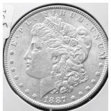 1887 MORGAN DOLLAR AU