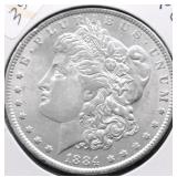 1884 O MORGAN DOLLAR AU