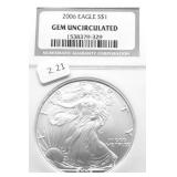 2006 GEM BU SILVER EAGLE