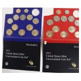 2012 MINT SET P D MINTS (INCOMPLETE)