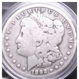 1892 S MORGAN DOLLAR VG