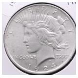 1924 PEACE DOLLAR AU