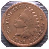 1885 INDIAN HEAD CENT VG DETAILS